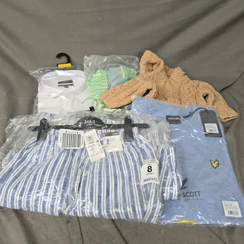 BOX OF APPROXIMATELY 20 ASSORTED CLOTHING ITEMS TO INCLUDE SHIRT, TROUSERS, TOPS, ETC