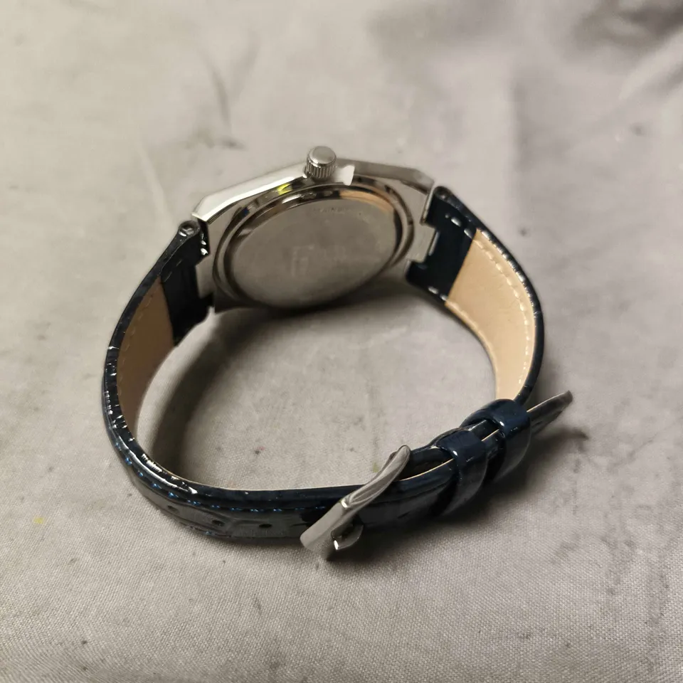 MENS ERNEST FERDINAND WATCH – DAY DATE CALENDAR DIAL – LEATHER STRAP