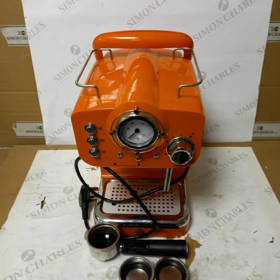 SWAN RETRO PUMP ESPRESSO COFFEE MACHINE - ORANGE