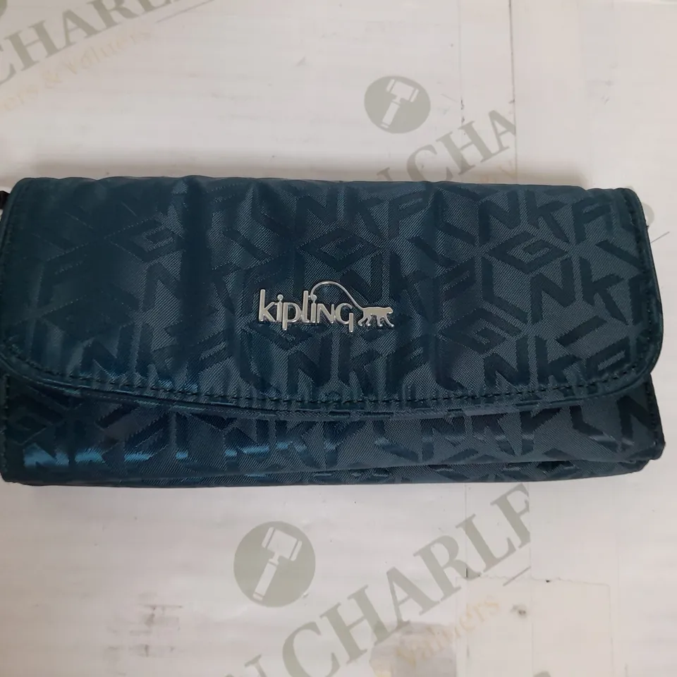 KIPLING MONEY PURSE IN BLUE JACQUARD 