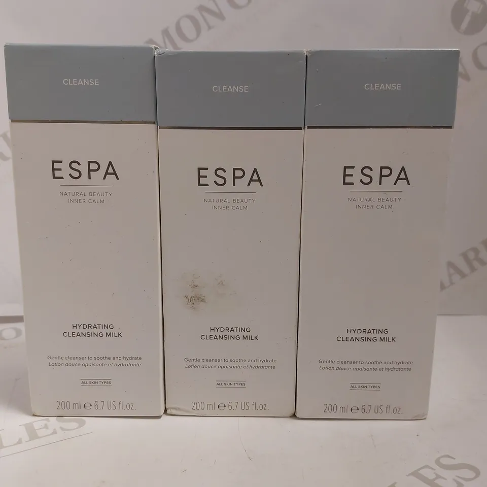BOX OF 3 ESPA HYDRATING CLEANSING MILK (200ML)