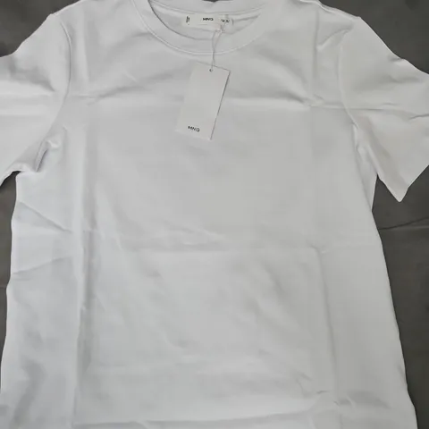 MANGO 208 WOMEN'S SHORT SLEEVE T-SHIRT IN WHITE SIZE SMALL