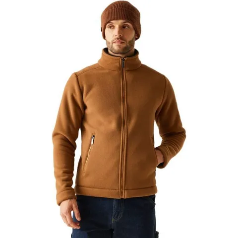 BRAND NEW REGATTA MENS GARRIAN II FULL ZIP SHERPA LINED FLEECE JACKET IN GLAZING GINGER - MEDIUM