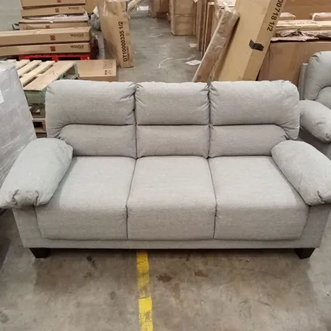 DESIGNER 3 SEATER SOFA, GREY FABRIC