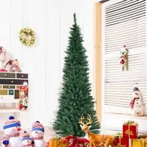 BOXED COSTWAY PVC ARTIFICIAL PENCIL CHRISTMAS TREE SLIM STAND