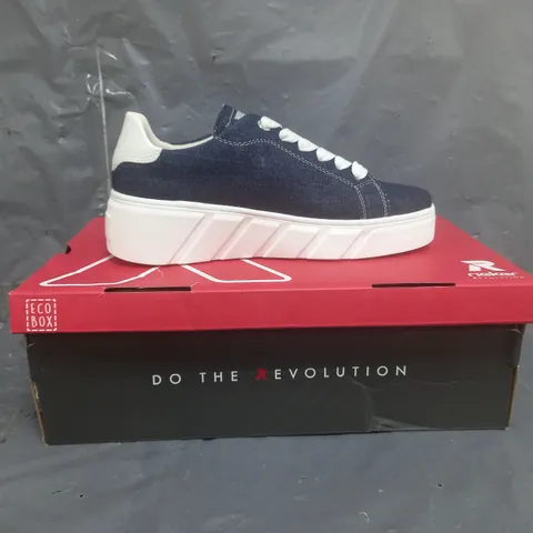 RIEKER CHUNKY PLATFORM TRAINERS DENIM BLUE SIZE 4 