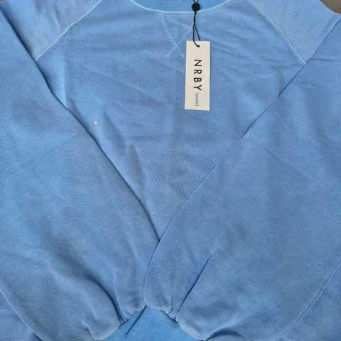 NRBY SANDI COTTON SWEATSHIRT IN BABY BLUE SIZE SMALL