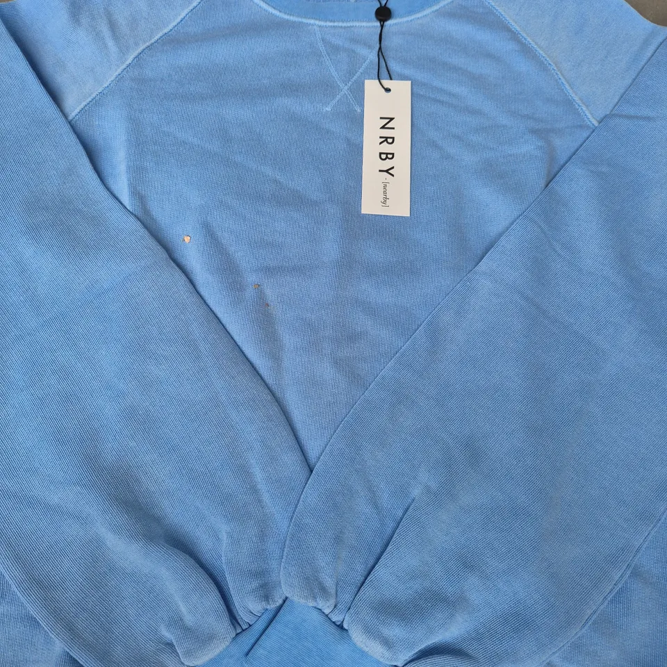 NRBY SANDI COTTON SWEATSHIRT IN BABY BLUE SIZE SMALL