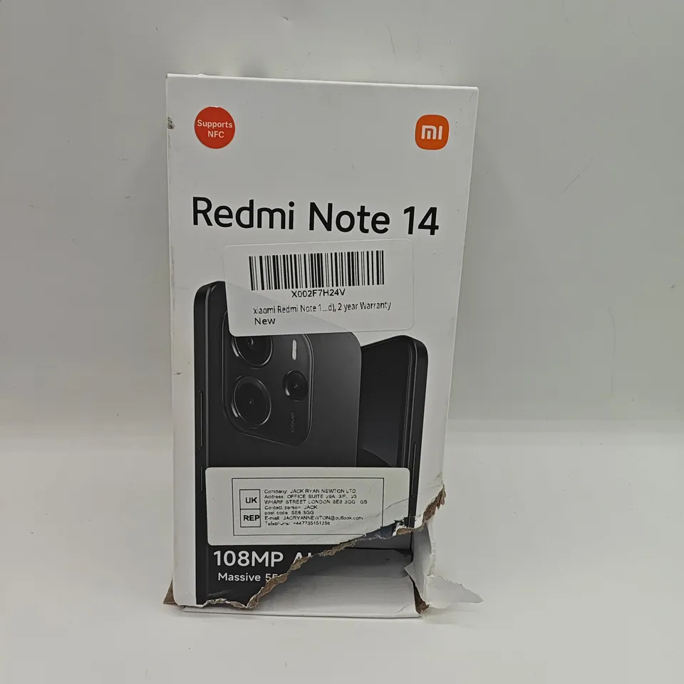 REDMI NOTE 14 256GB IN BLACK - 24117RN76E