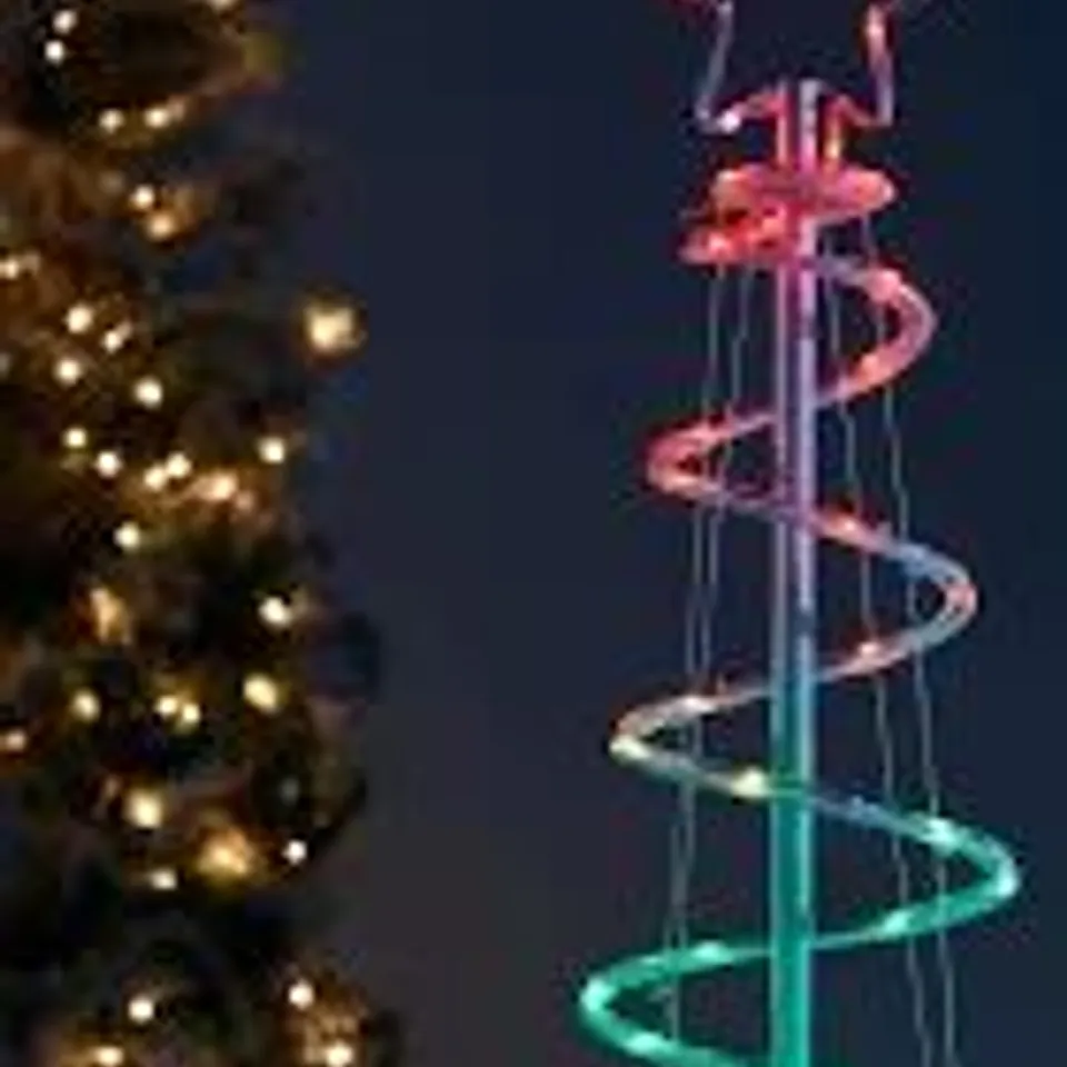 BOXED SANTA'S BEST INDOOR/OUTDOOR RAINBOW SPIRAL 4FT LIGHTUP TREE