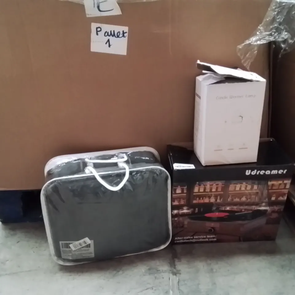 PALLET CONTAINING A LARGE QUANTITY OF ELECTRICAL PRODUCTS TO INCLUDE;TURNTABLE,HEATED BLANKET,CANDLE WARMER LAMP