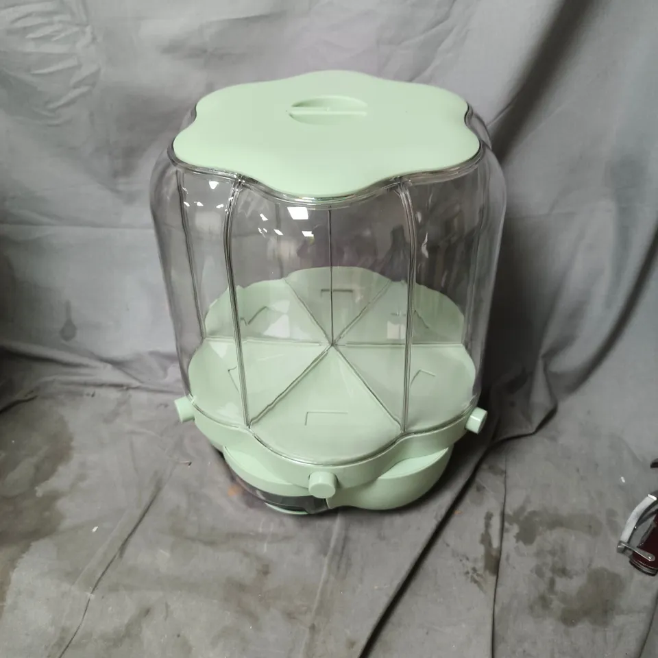 6-GRID CEREAL DISPENSER ORGANIZER ROTATING FOOD GRAIN STORAGE CONTAINER FOR KITCHEN