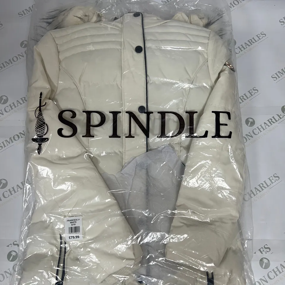 SPINDLE FRANCESCA PUFFER JACKET IN WHITE SIZE S