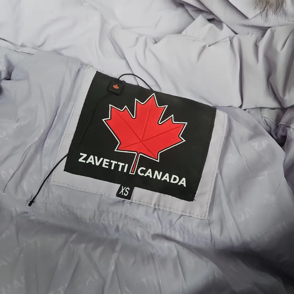 ZAVETTI CANADA KIDS' PUFFER JACKET WITH FUR TRIM – LIGHT VIOLET XS