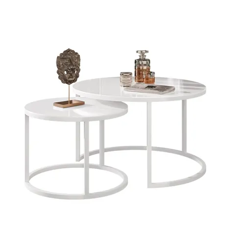 BOXED PERRYTON FRAME COFFEE TABLE - WHITE TOP (1 BOX)