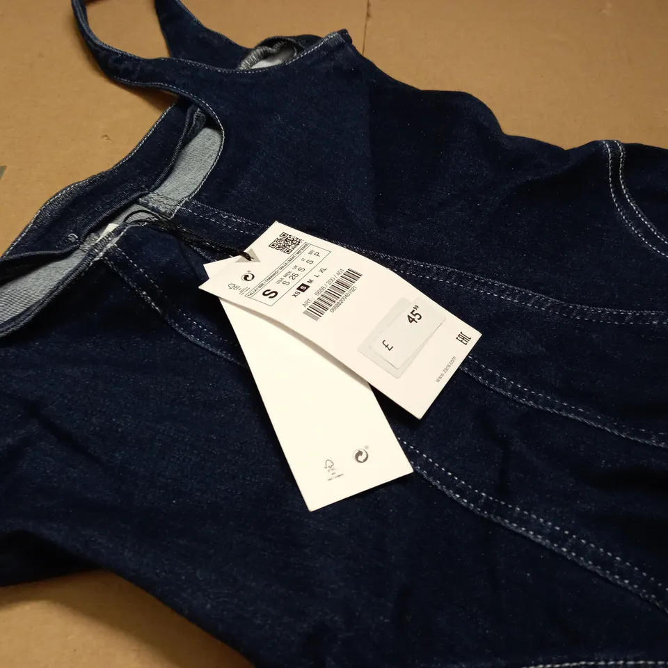 ZARA DENIM MULTI CUTS MINI DRESS - S