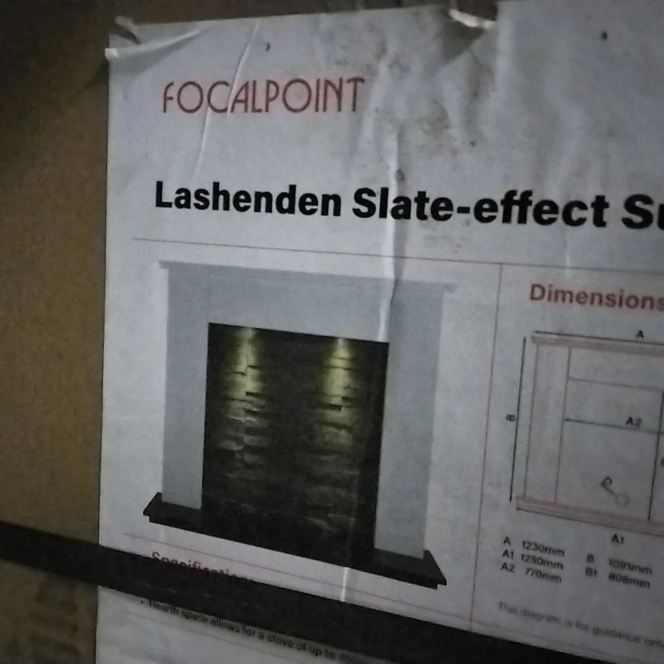 BOXED LASHENDEN SLATE-EFFECT FIRE SUITE (2 BOXES)
