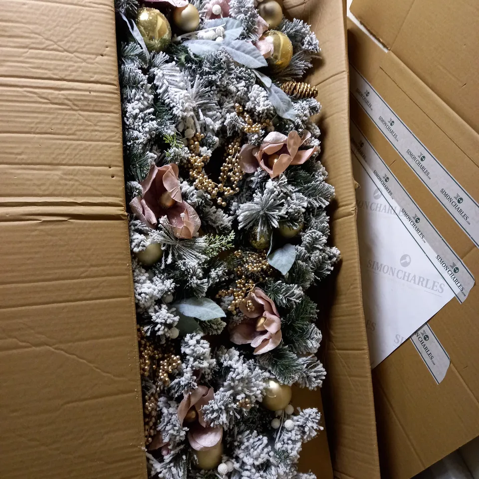 FROSTED ROSE SWAG CHRISTMAS GARLAND RRP £49.99