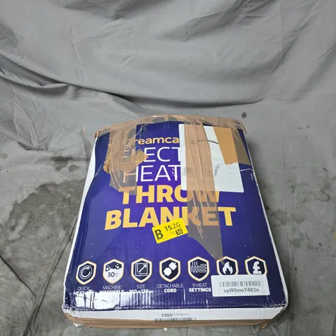 DREAMCATCHER GREY ELECTRIC HEATED BLANKET