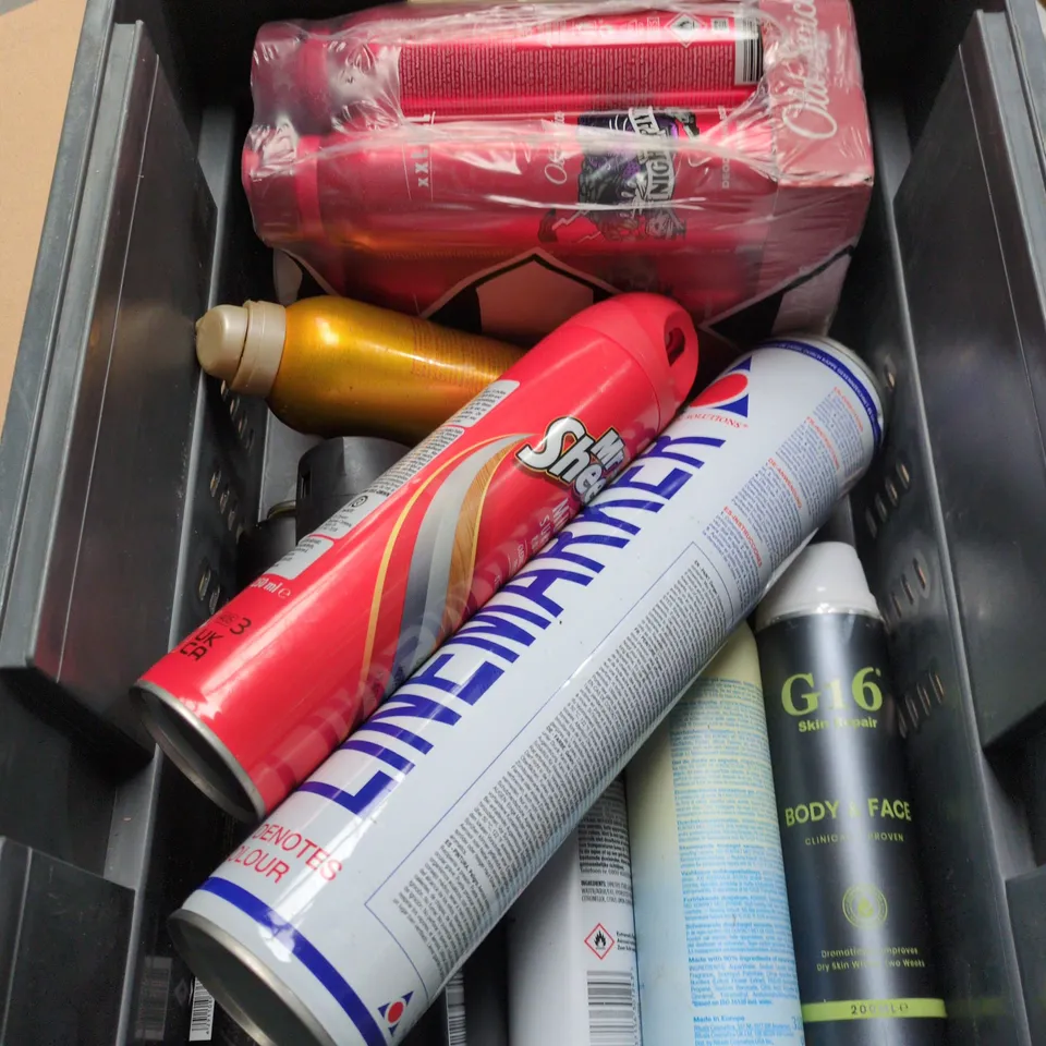 APPROXIMATELY 15 ASSORTED AEROSOLS TO INCLUDE SOLTAN SUNCARE MIST, MONDAY DRY SHAMPOO AND VO5 HAIRSPRAY