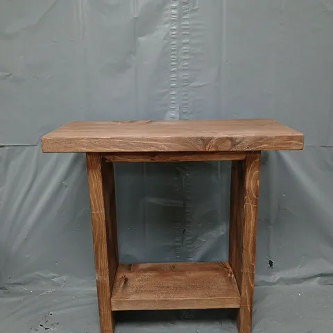 TWO TIER WOODEN SHELVING UNIT
