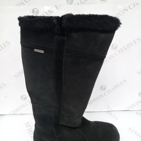EMU AUSTRALIA "MOONTA" WATERPROOF KNEE LEATHER BOOTS - UK SIZE 7 - BLACK 