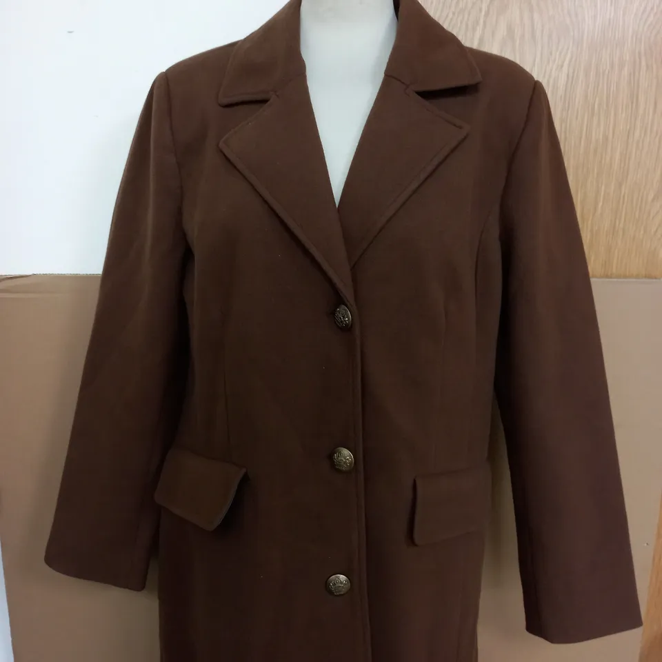 CENTIGRADE LONGLINE SINGLE BREASTED COAT BROWN LARGE