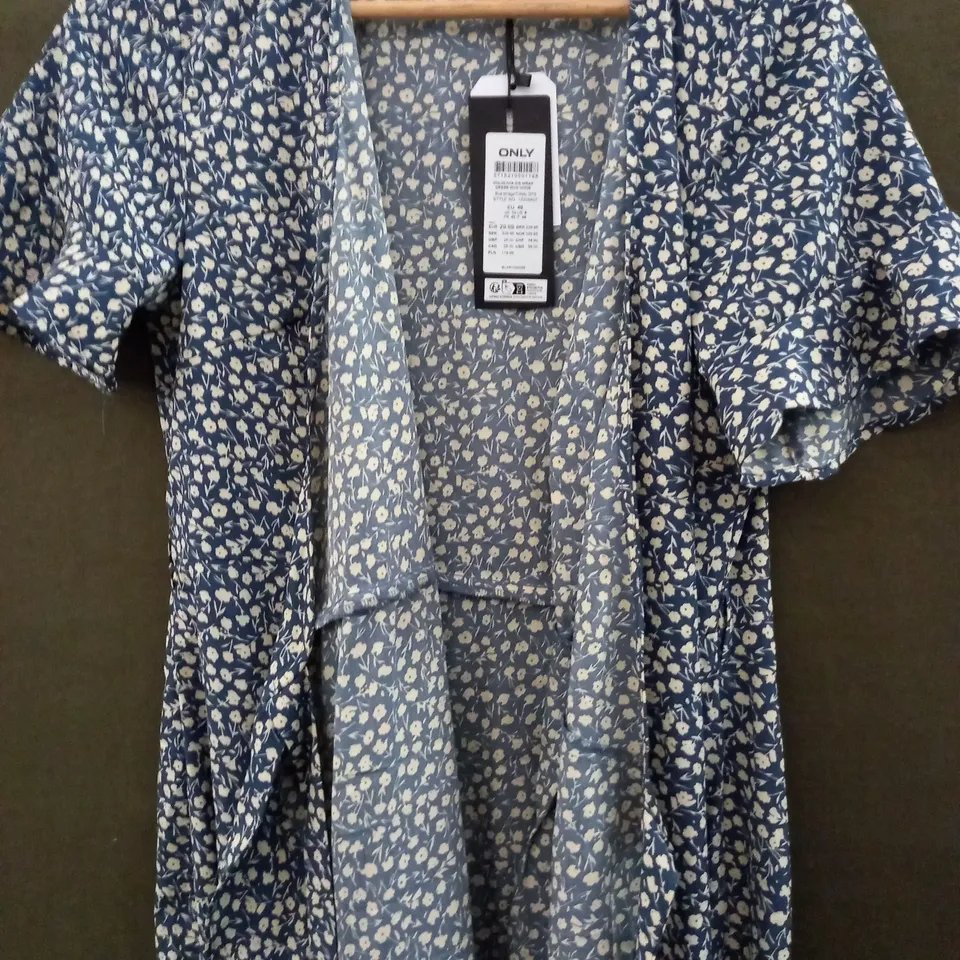 ONLY OLIVIA WRAP DRESS IN BLUE MIRAGE - UK 12