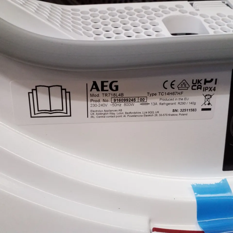 AEG 7000 SENSIDRY FREESTANDING TUMBLE DRYER 8KG - UNPROCESSED RAW RETURN