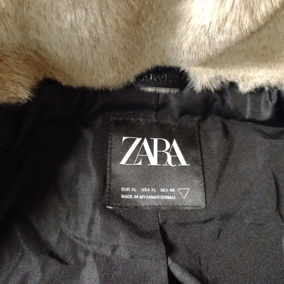 ZARA BROWN FLUFFY JACKET - SIZE XL