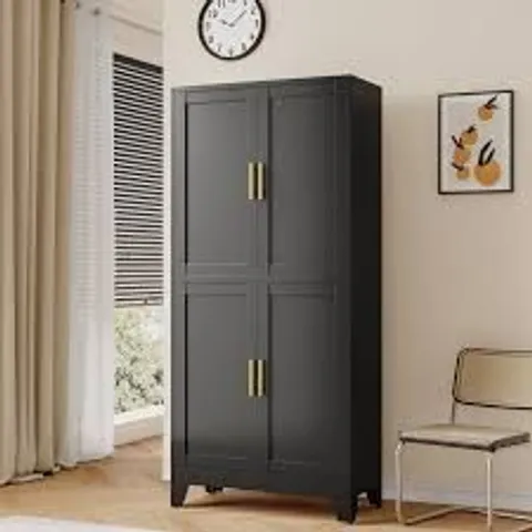 BOXED WINSTON PORTER 74.8" TALL STORAGE CABINET WITH 4 DOORS AND ADJUSTABLE SHELVES (1 BOX)