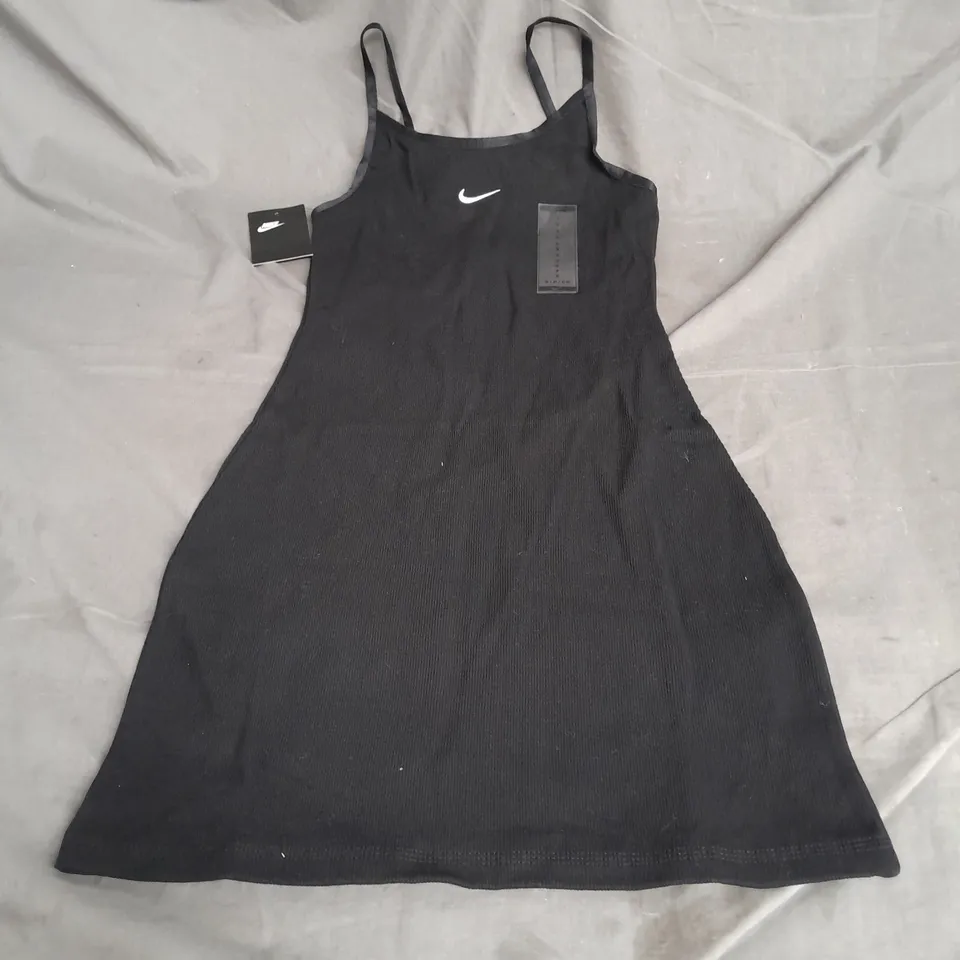 NIKE RIBBED MINI DRESS IN BLACK SIZE S