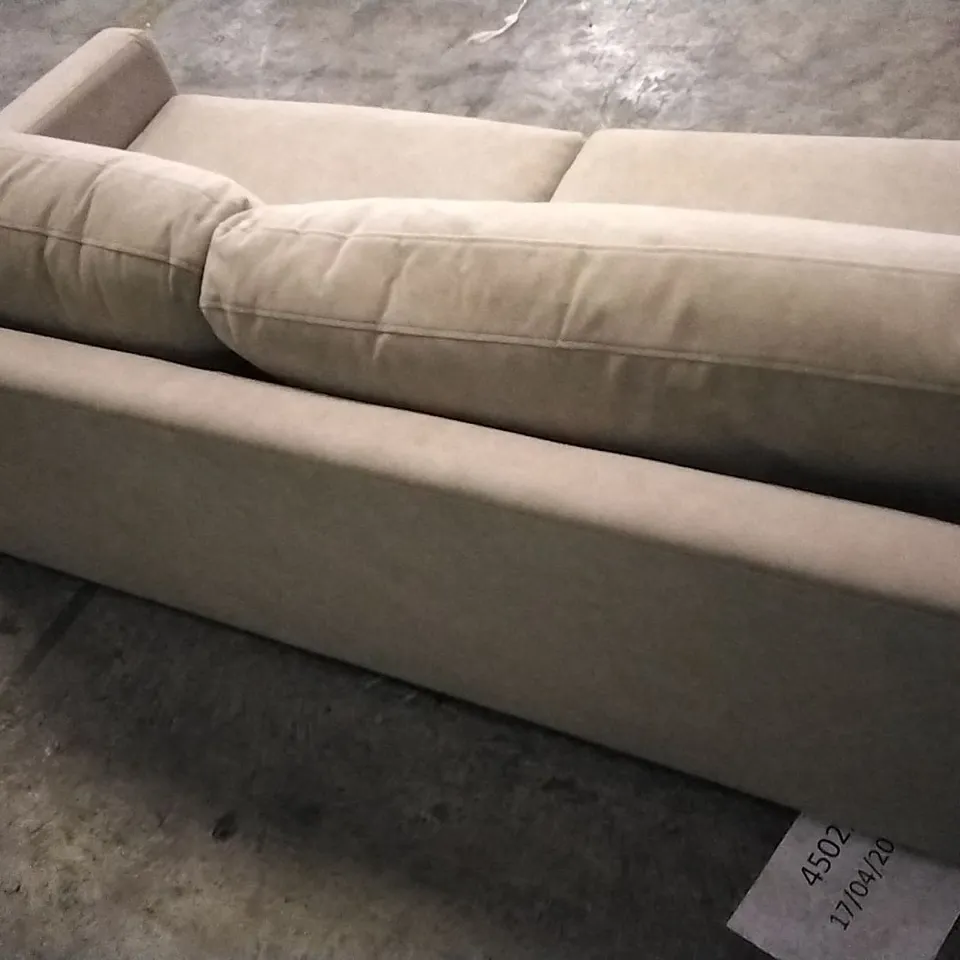 QUALITY DESIGNER LOUNGE CO MINK PLUSH FABRIC 3 SEATER SOFA 
