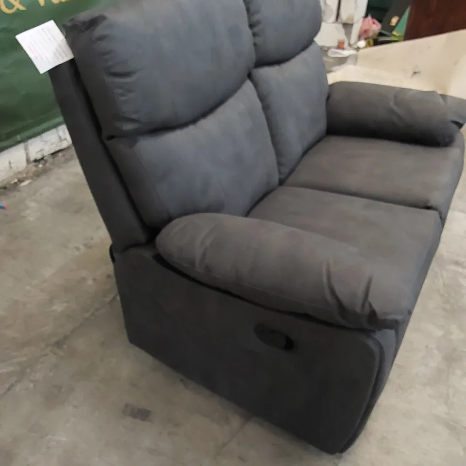 DESIGNER LEATHER 2-SEATER MANUAL RECLINER SOFA