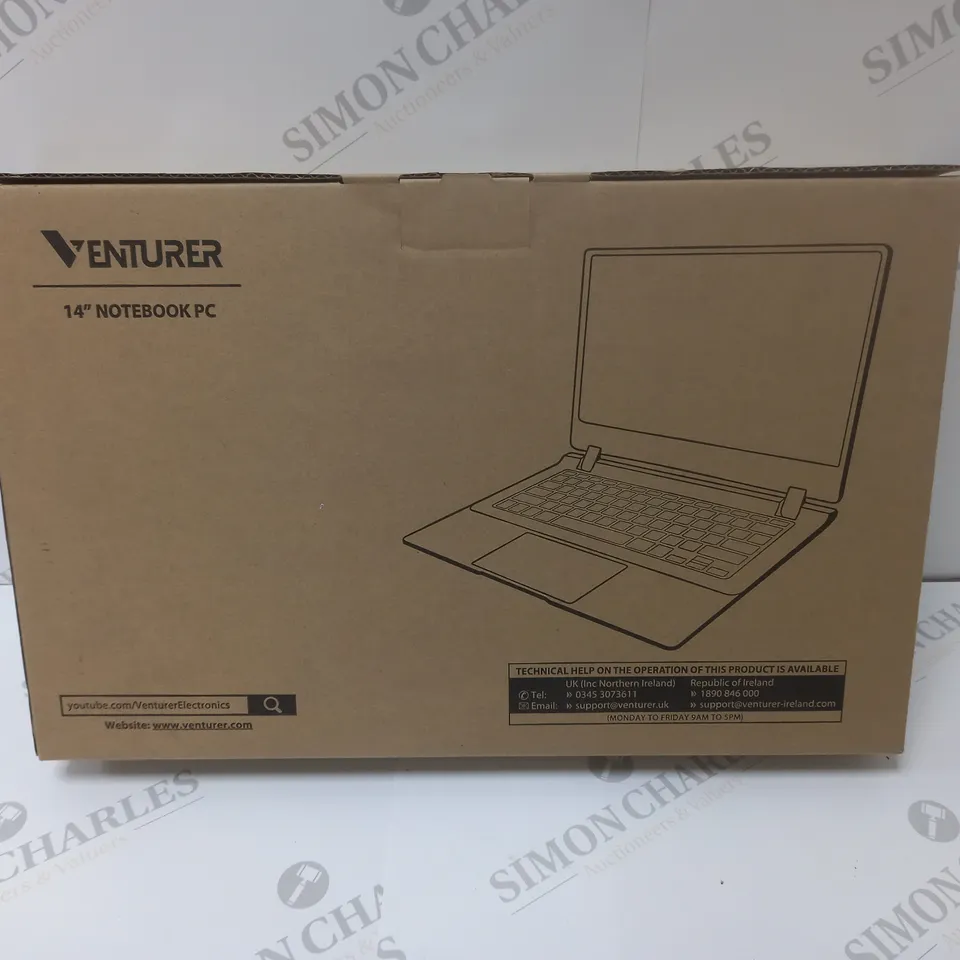 BRAND NEW BOXED VENTURER EUROPA 14 PLUS 14" FULL HD LAPTOP INTEL 2.6GHZ 64GB SSD 4GB RAM - BLACK