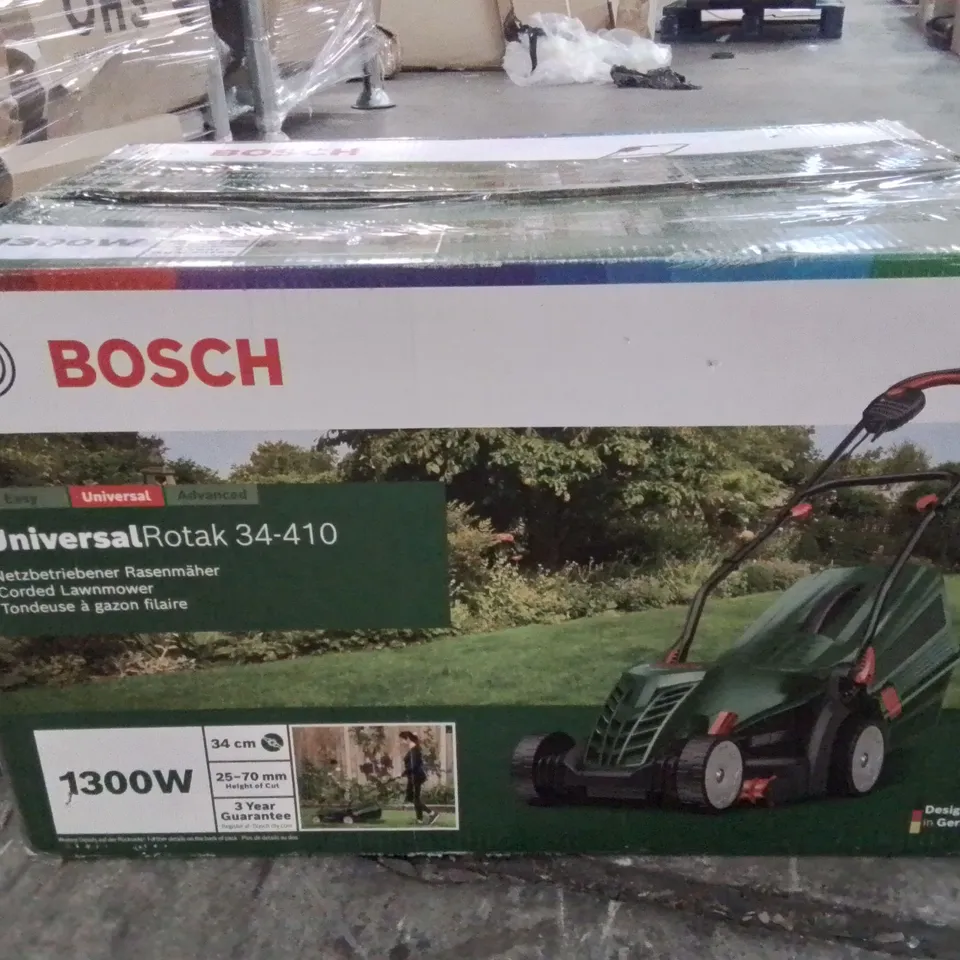 BOXED BOSCH UNIVERSAL ROTAK 34-410 1300W LAWN MOWER