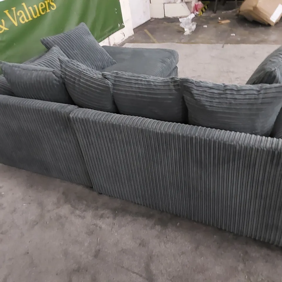 DESIGNER 2-PIECE UPHOLSTERED CORNER SOFA - GREY