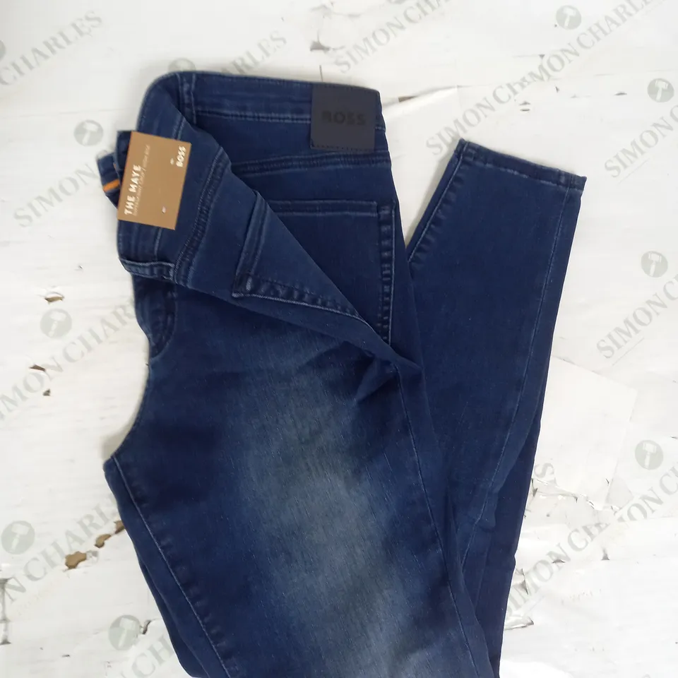 BOSS THE MAYE SUPERSKINNY CROP HIGH RISE JEANS IN OPEN BLUE SIZE 29W