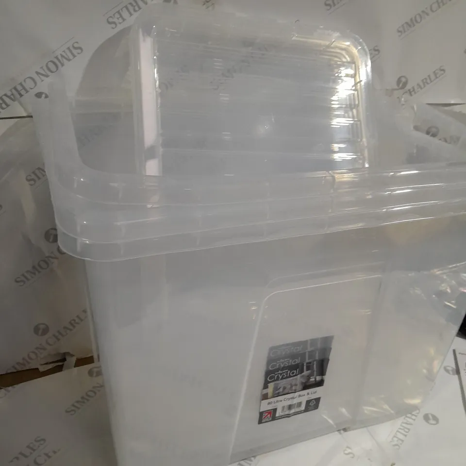 SET OF 3 CRYSTAL 80 LITRE BOX AND LID 