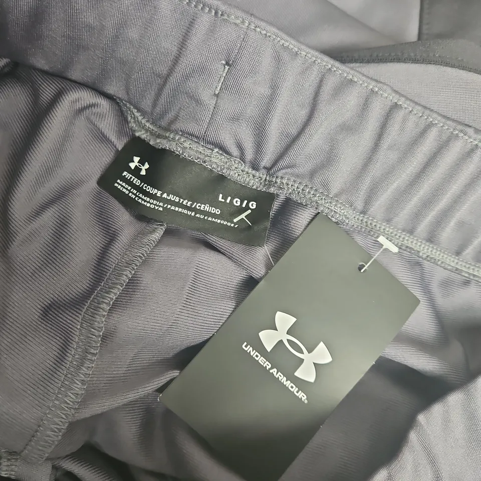 UNDER ARMOUR RIVAL KNIT TRACK SUIT BOTTOMS IN GREY - LARGE