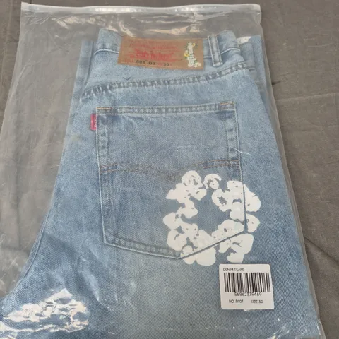 BAGGED DENIM TEARS X LEVIS STRAUSS 501 DENIM JEANS - SIZE 30