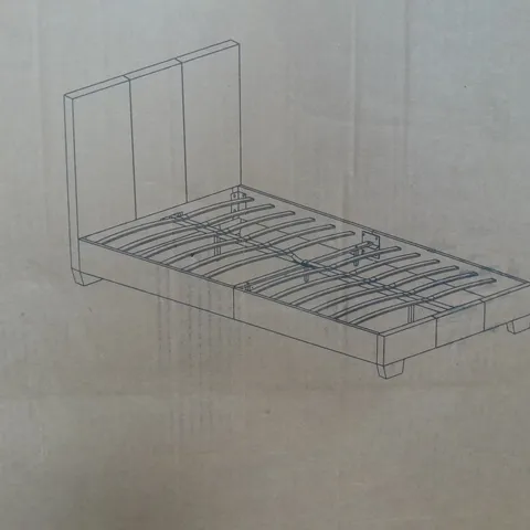 BOXED ELLIS BLACK FAUX LEATHER SINGLE BED FRAME - COLLECTION ONLY 