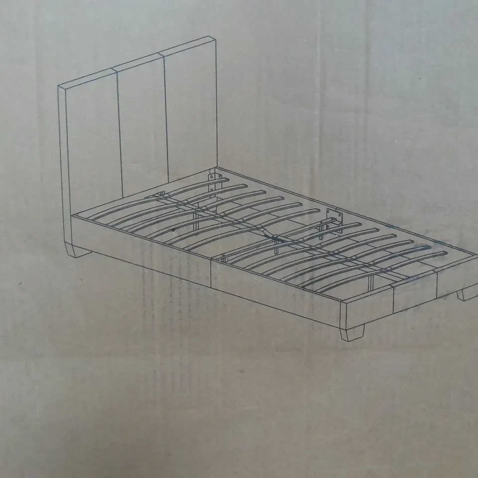 BOXED ELLIS BLACK FAUX LEATHER SINGLE BED FRAME - COLLECTION ONLY  RRP £109