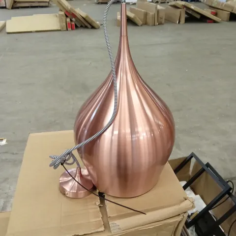BOXED 1-LIGHT TEARDROP PENDANT - COPPER