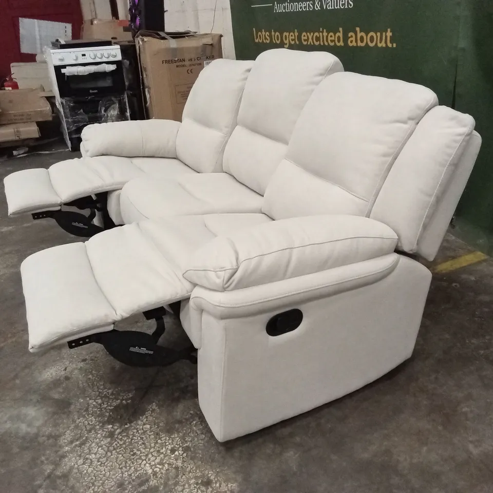 ALBION CHENILLE 3 SEATER HIGH BACK MANUAL RECLINER SOFA RRP £679