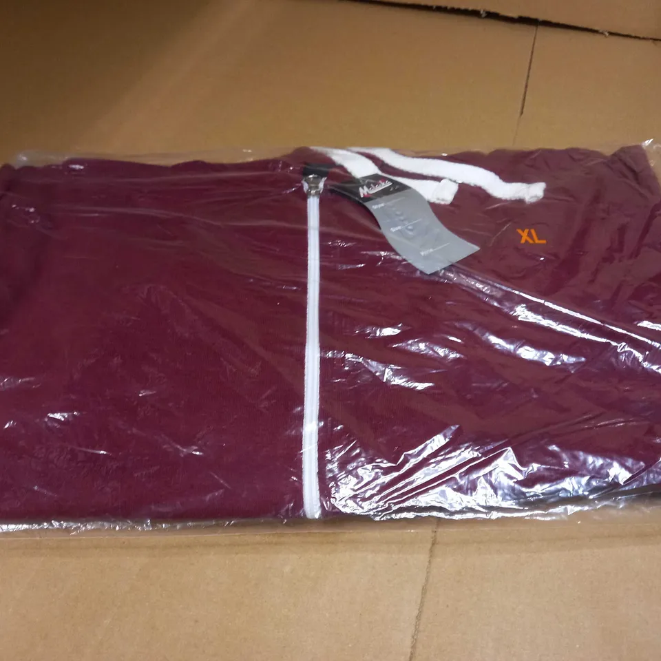PACKAGED DESIGNER BURGUNDY ZIPPED THROUGH HOODIE - XL