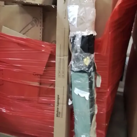PALLET OF ASSORTED HOUSEHOLD GOODS AND PRODUCTS TO INCLUDE;WINDOW SQUEEGEE,PLANTS COVER