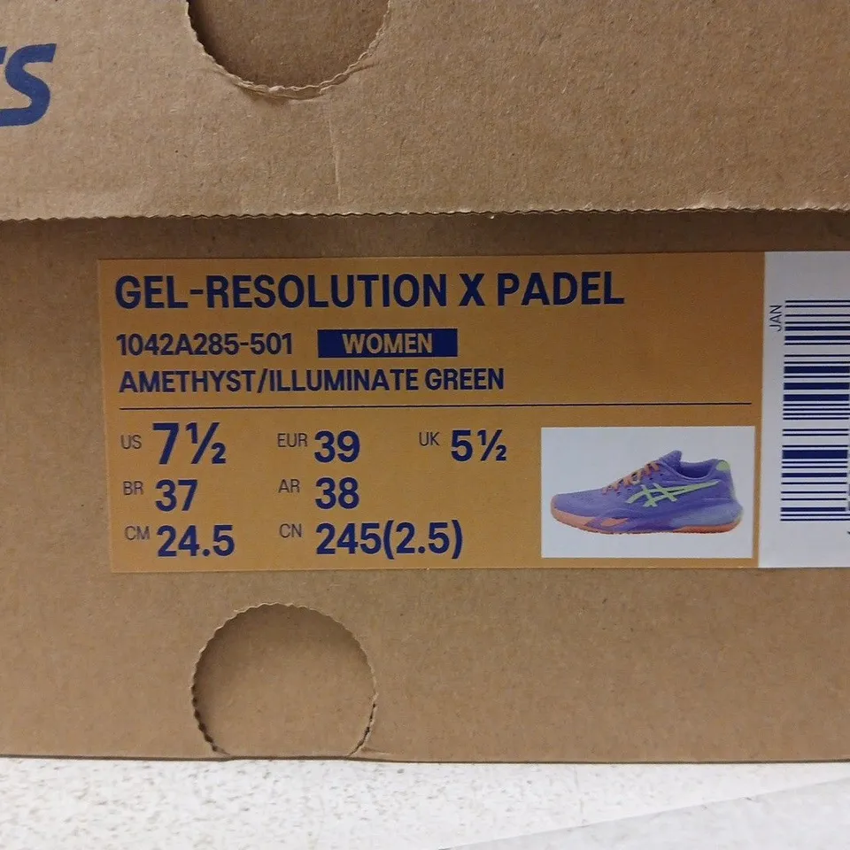 ASICS GEL-RESOLUTION X PADEL WOMEN'S SHOES – AMETHYST & ILLUMINATE GREEN UK 5.5