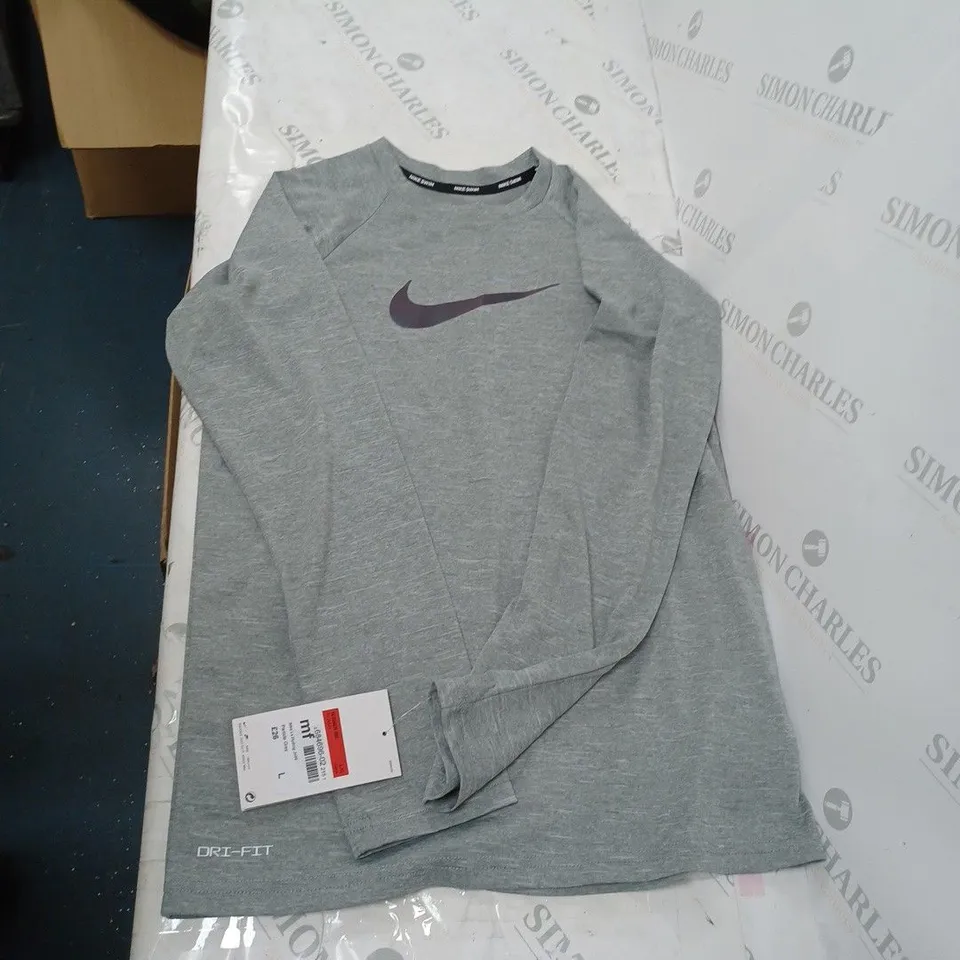NIKE SWIM WOMENS LARGE TOP GREY 