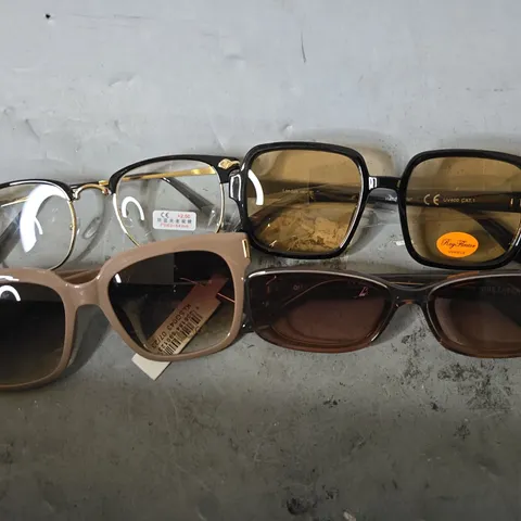 APPROXIMATELY 15 ASSORTED VISION CARE ITEMS TO INCLUDE - SUNGLASSES , CARRY CASES ETC